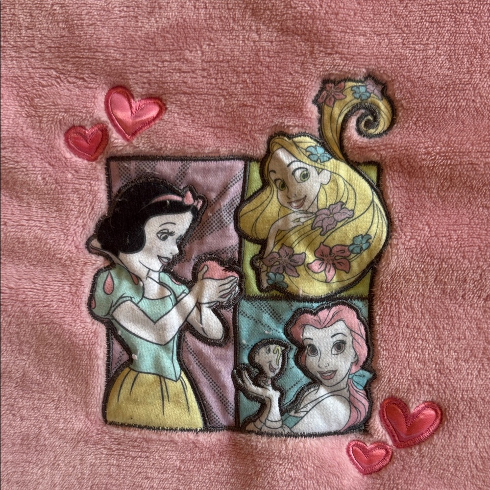 Disney Pink Blanket with Embroidered Design